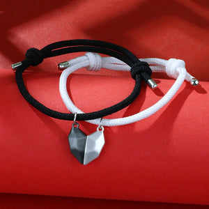 Heart Magnetic Couple Bracelets Rope Jewelry Gift