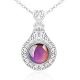 Temperature Sensing Pendant Hollow Flower Necklace