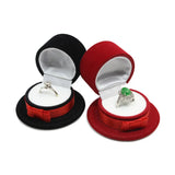 Velvet Jewelry Ring Box Hat Shape Wedding Ring Earrings Storage