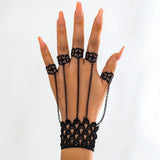 Vintage Lace Finger Wrist Chain Rings Bracelets Hand Harness Bangles