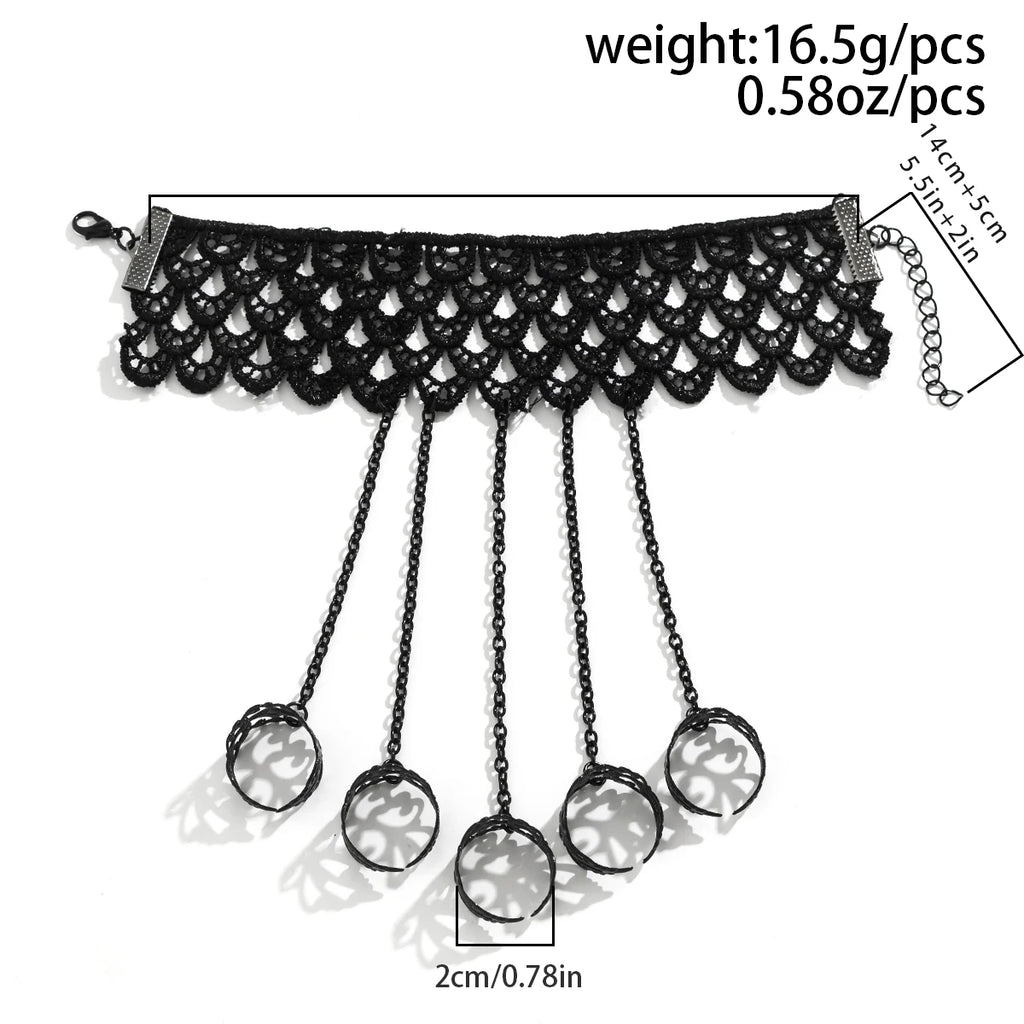 Vintage Lace Finger Wrist Chain Rings Bracelets Hand Harness Bangles
