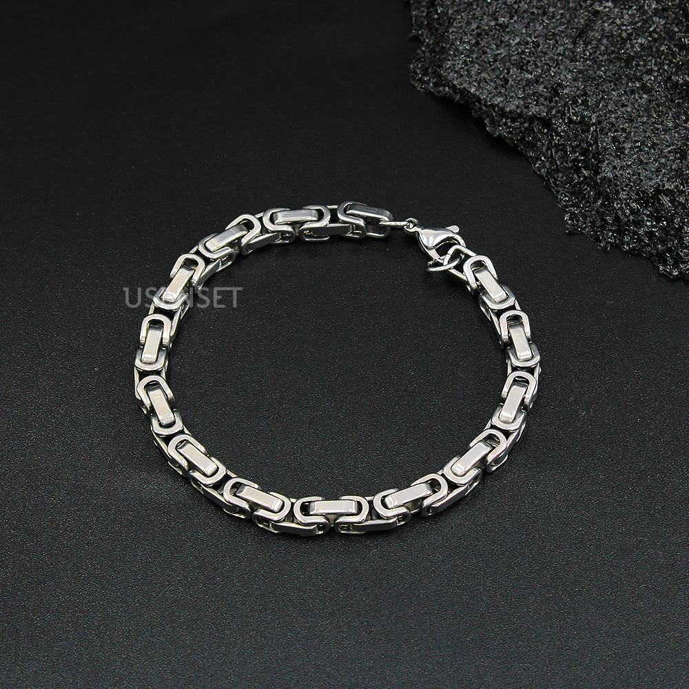 Vintage Byzantine Men's Necklace Stainless Steel Chain Punk Chocker YS376