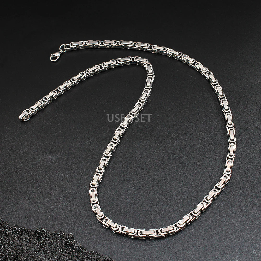 Vintage Byzantine Men's Necklace Stainless Steel Chain Punk Chocker YS376