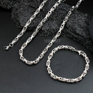 Vintage Byzantine Men's Necklace Stainless Steel Chain Punk Chocker YS376