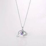 925 Silver Devil's Eye Tears Crystal Pendant Necklace