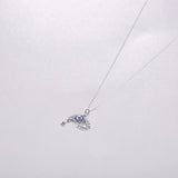 925 Silver Devil's Eye Tears Crystal Pendant Necklace