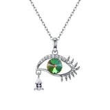 925 Silver Devil's Eye Tears Crystal Pendant Necklace