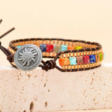 Creative Women Wrap Bracelets 7 Chakra Stones Plated Chain