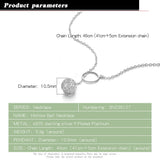 Women's 925 Silver Necklace Ball Pendant Chokers Fine Jewelry