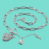 Women's 925 Silver Heart Pendant Necklace Christmas Gift