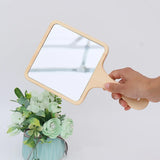 Wooden Handle Beauty Salon Round Dressing Mirror
