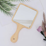 Wooden Handle Beauty Salon Round Dressing Mirror