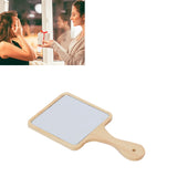 Wooden Handle Beauty Salon Round Dressing Mirror
