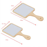 Wooden Handle Beauty Salon Round Dressing Mirror