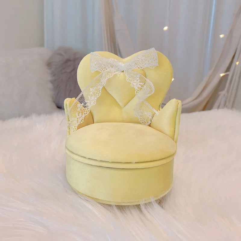 Yellow Sofa Shape Jewelry Box for Women Girls Organizer