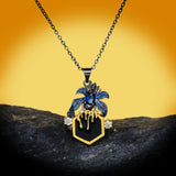 Zircon Spider Pendant 925 Silver Insect Necklace Enamel Sweater Chain