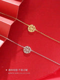 925 Sterling Silver Chinese Blessing Bracelet for Lucky Women
