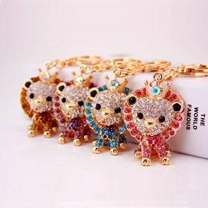 Cute Cartoon Lion Keychain Metal Pendant Bag Accessory