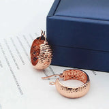 Purple 14K Rose Hoop Earrings for Women