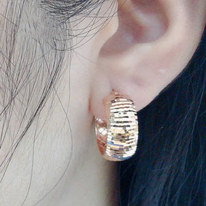 Purple 14K Rose Hoop Earrings for Women
