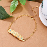 Handmade Copper Coin Turquoise Bracelet Chinese Bangles Charm Jewelry