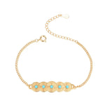 Handmade Copper Coin Turquoise Bracelet Chinese Bangles Charm Jewelry