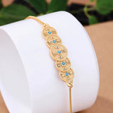 Ancient Craft Copper Coin Turquoise Bracelet for Women Chinese Bangles