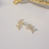 Leaf Copper Zircon Ear Clips 14K Plated Earrings