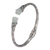 Hetian Magnolia Flower Bangles - Ancient Chinese Charm Silver Jewelry