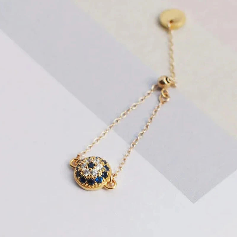 Silver Inlaid Diamond Soft Chain Adjustable Ring