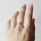 Silver Inlaid Diamond Soft Chain Adjustable Ring