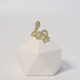 Zircon Snake Ring 14K Copper Inlaid Jewelry