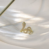 Zircon Snake Ring 14K Copper Inlaid Jewelry