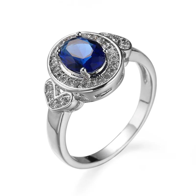 Elegant Zircon Sapphire Wedding Jewelry