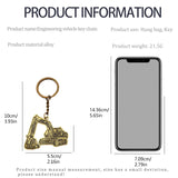 Alloy Excavator Crane Pendant Key Chain