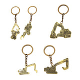 Alloy Excavator Crane Pendant Key Chain