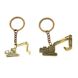 Alloy Excavator Crane Pendant Key Chain