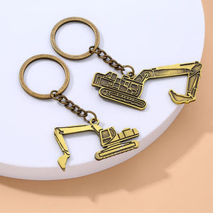 Alloy Excavator Crane Pendant Key Chain