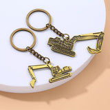 Alloy Excavator Crane Pendant Key Chain