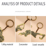 Alloy Excavator Crane Pendant Key Chain