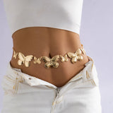 Metal Butterfly Fringe Waist Chain Hip Hop Punk Single Silver Pants Body Chain