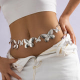 Metal Butterfly Fringe Waist Chain Hip Hop Punk Single Silver Pants Body Chain