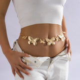 Metal Butterfly Fringe Waist Chain Hip Hop Punk Single Silver Pants Body Chain