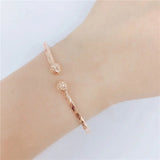 Purple Sparkling Boucle Bangles 14K Rose Bracelet Wedding Jewelry