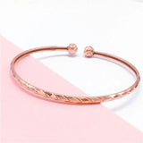 Purple Sparkling Boucle Bangles 14K Rose Bracelet Wedding Jewelry