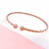 Purple Sparkling Boucle Bangles 14K Rose Bracelet Wedding Jewelry