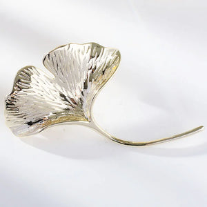Ginkgo Leaf Brooch Pin Cardigan Jacket Corsage Accessory Female