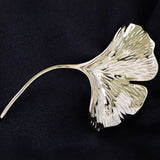 Ginkgo Leaf Brooch Pin Cardigan Jacket Corsage Accessory Female
