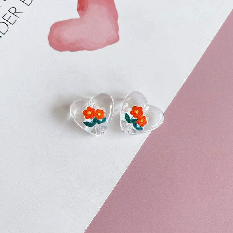Transparent Acrylic Flower Beads for DIY Earrings