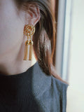 Vintage Knotted Golden Tassel Earrings